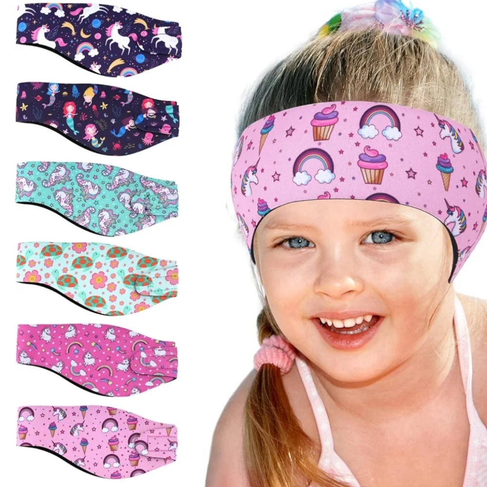 6 Adjustable Swimming Ear Protection Bands Waterproof Swim Headbands Girl